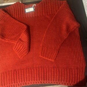 Crewneck Sweater in Rich Red